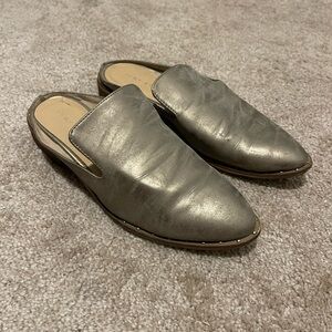 Very Volatile Gold/Silver Leather Mules